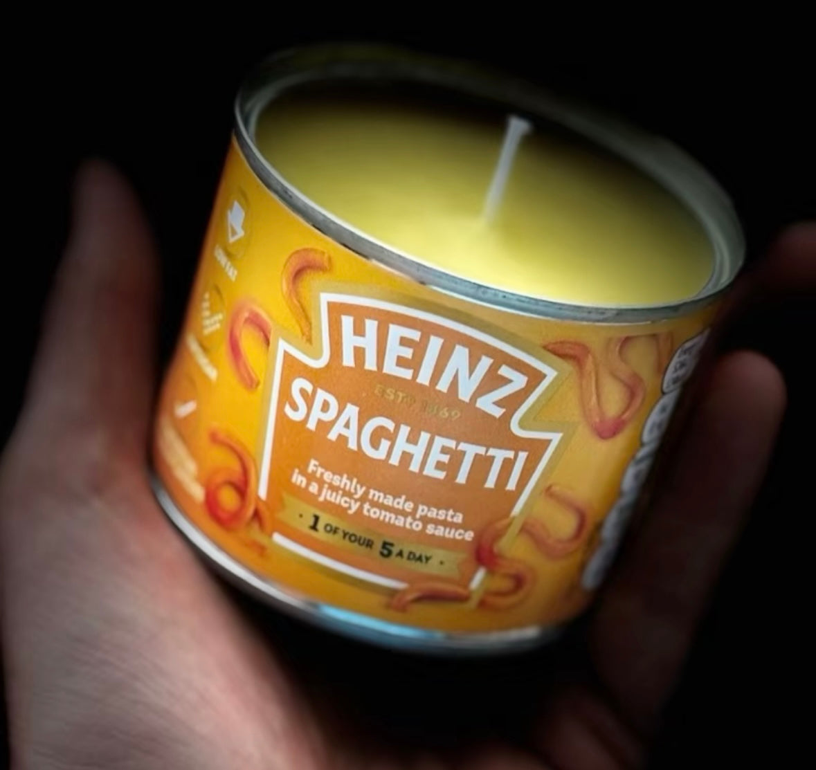 Heinz spaghetti candle